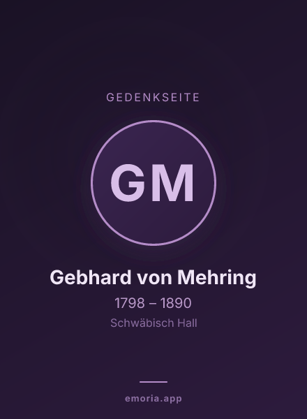 Gedenkportrait von Gebhard von Mehring