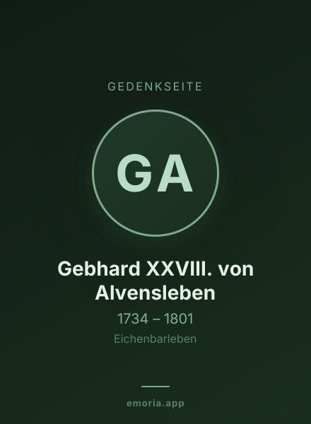 Gedenkportrait von Gebhard XXVIII. von Alvensleben