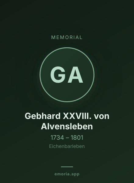 Memorial portrait of Gebhard XXVIII. von Alvensleben