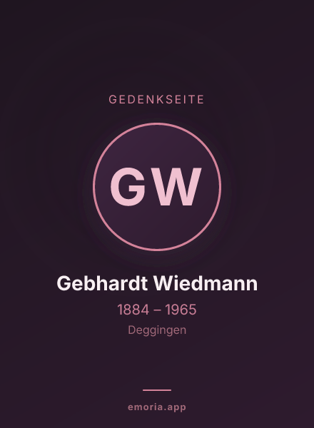 Gedenkportrait von Gebhardt Wiedmann