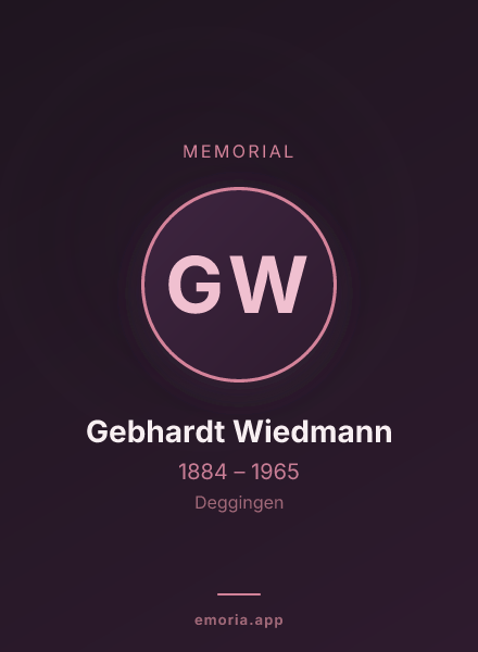Memorial portrait of Gebhardt Wiedmann