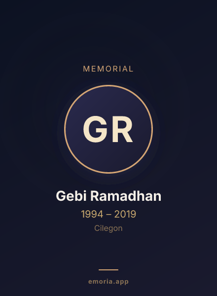 Memorial portrait of Gebi Ramadhan
