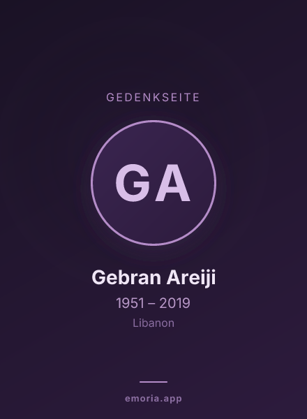 Gedenkportrait von Gebran Areiji