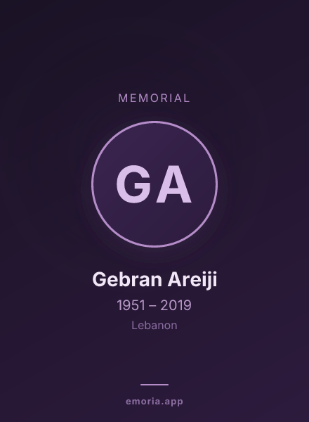 Memorial portrait of Gebran Areiji