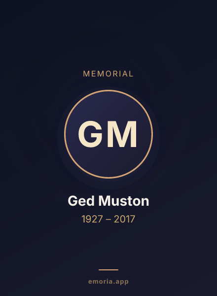 Memorial portrait of Ged Muston