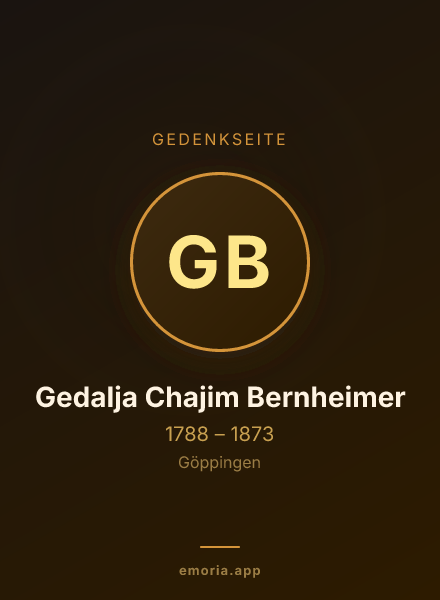 Gedenkportrait von Gedalja Chajim Bernheimer