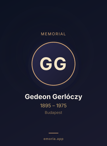 Memorial portrait of Gedeon Gerlóczy