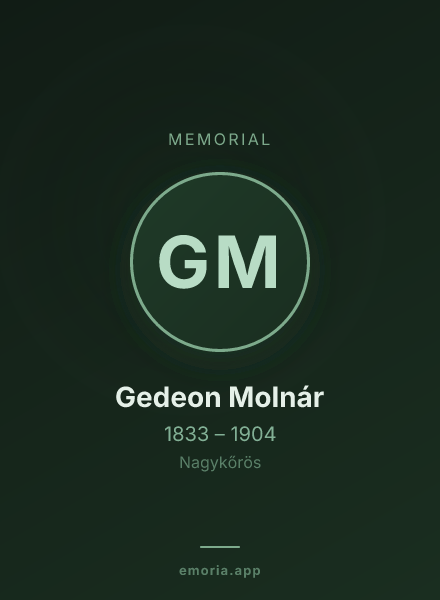 Memorial portrait of Gedeon Molnár