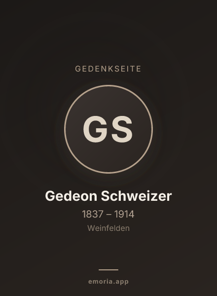 Gedenkportrait von Gedeon Schweizer