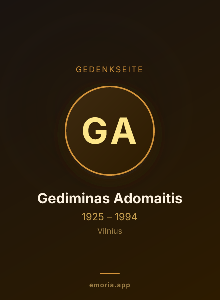 Gedenkportrait von Gediminas Adomaitis