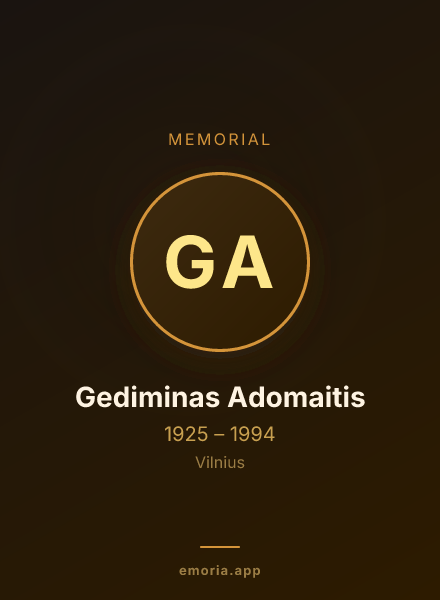 Memorial portrait of Gediminas Adomaitis