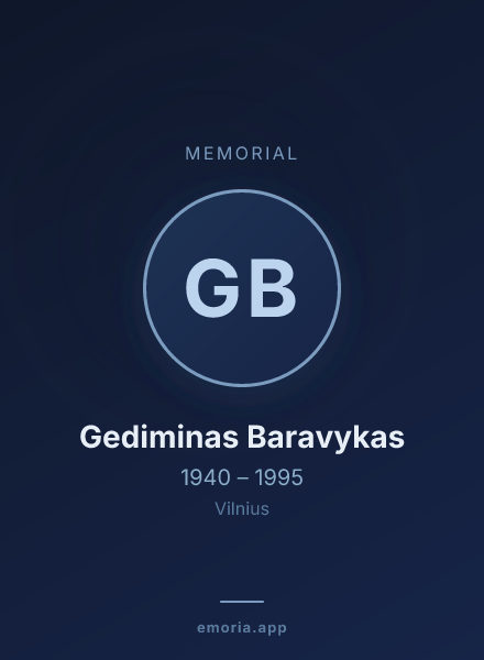 Memorial portrait of Gediminas Baravykas