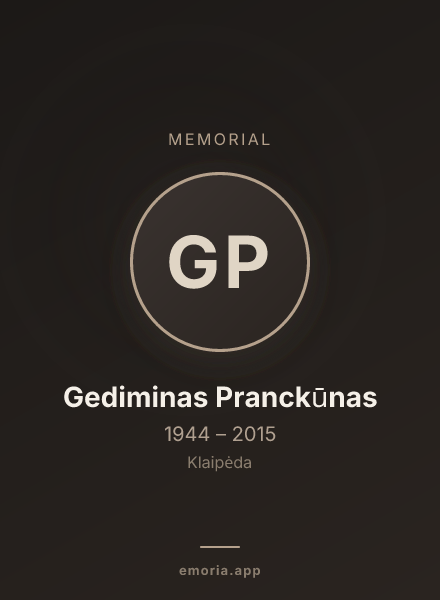 Memorial portrait of Gediminas Pranckūnas