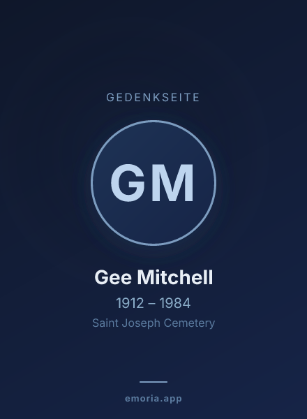 Gedenkportrait von Gee Mitchell