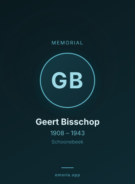 Memorial portrait of Geert Bisschop