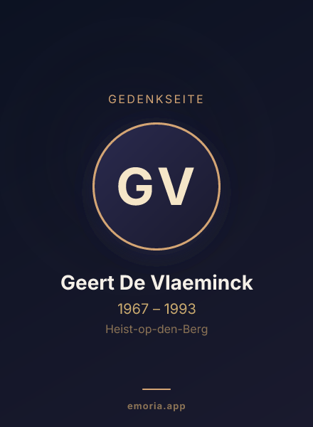 Gedenkportrait von Geert De Vlaeminck