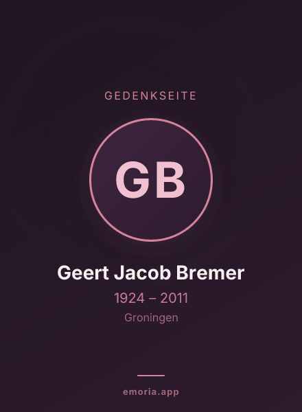 Gedenkportrait von Geert Jacob Bremer