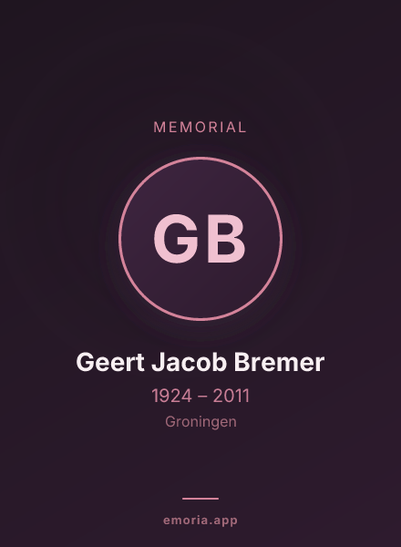 Memorial portrait of Geert Jacob Bremer