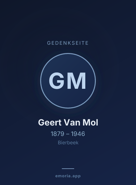 Gedenkportrait von Geert Van Mol
