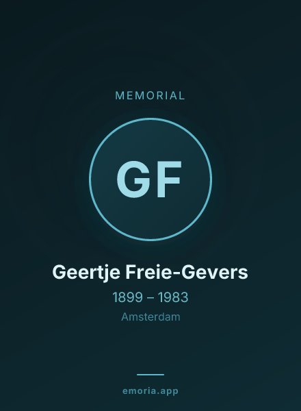 Memorial portrait of Geertje Freie-Gevers