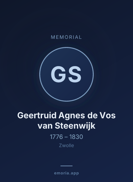 Memorial portrait of Geertruid Agnes de Vos van Steenwijk