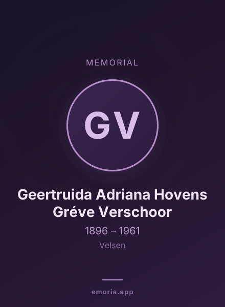 Memorial portrait of Geertruida Adriana Hovens Gréve Verschoor