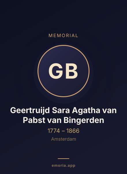 Memorial portrait of Geertruijd Sara Agatha van Pabst van Bingerden