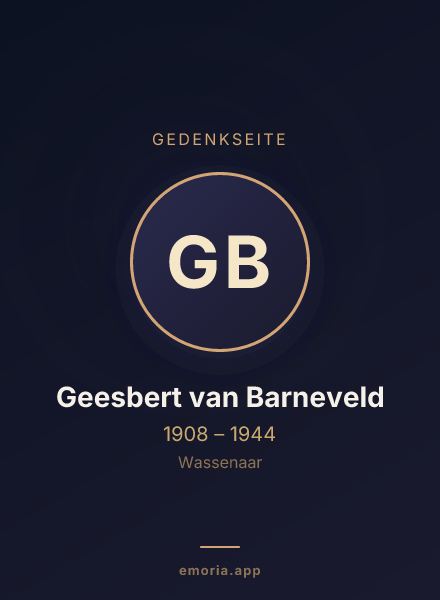 Gedenkportrait von Geesbert van Barneveld