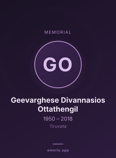 Memorial portrait of Geevarghese Divannasios Ottathengil