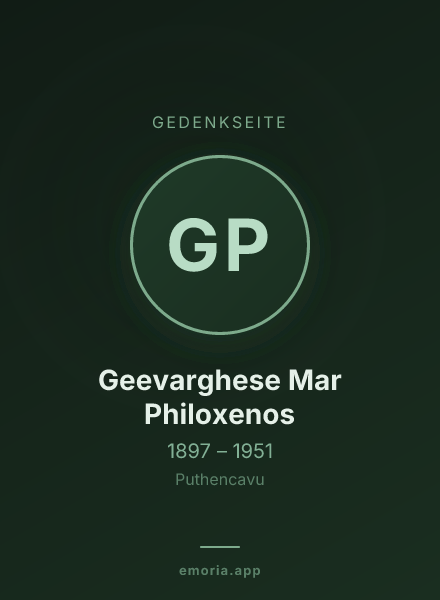 Gedenkportrait von Geevarghese Mar Philoxenos
