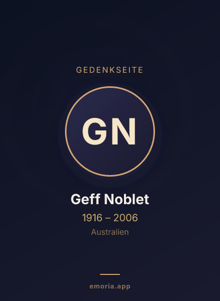 Gedenkportrait von Geff Noblet
