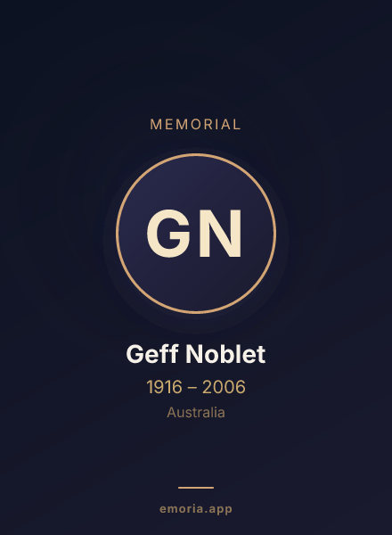 Memorial portrait of Geff Noblet