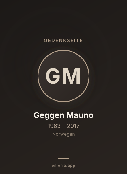 Gedenkportrait von Geggen Mauno