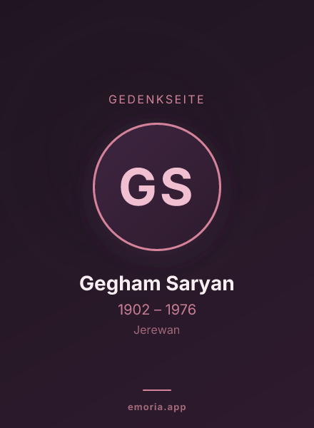 Gedenkportrait von Gegham Saryan