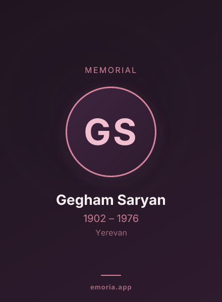 Memorial portrait of Gegham Saryan