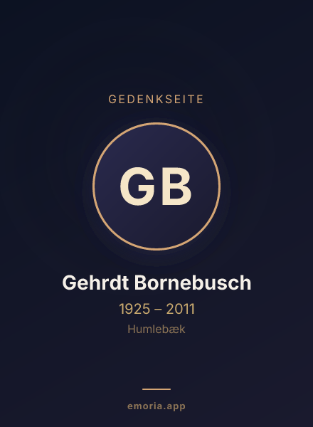 Gedenkportrait von Gehrdt Bornebusch