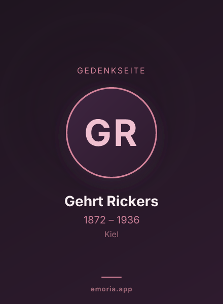 Gedenkportrait von Gehrt Rickers