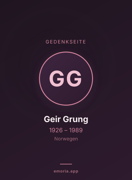 Gedenkportrait von Geir Grung