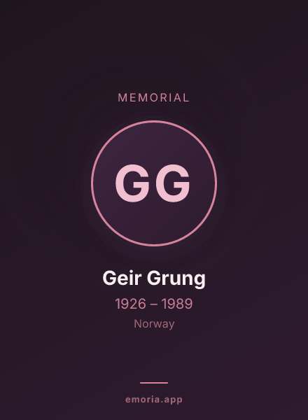 Memorial portrait of Geir Grung