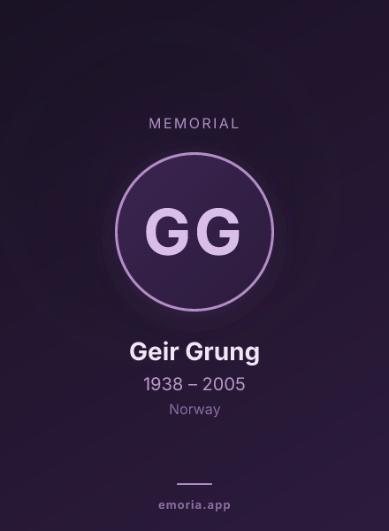 Memorial portrait of Geir Grung