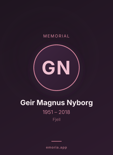 Memorial portrait of Geir Magnus Nyborg