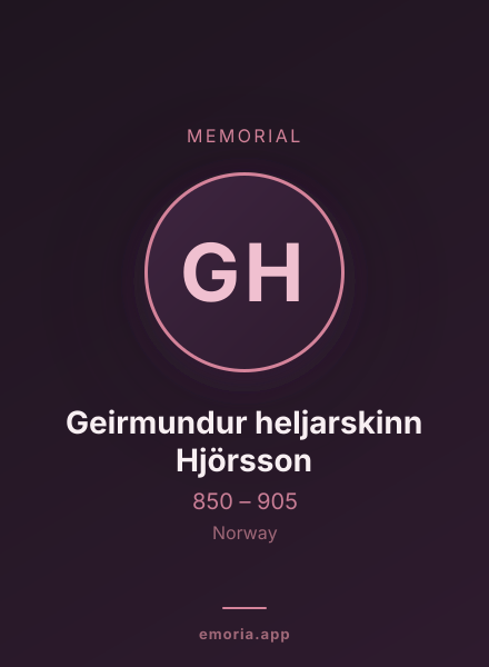 Memorial portrait of Geirmundur heljarskinn Hjörsson