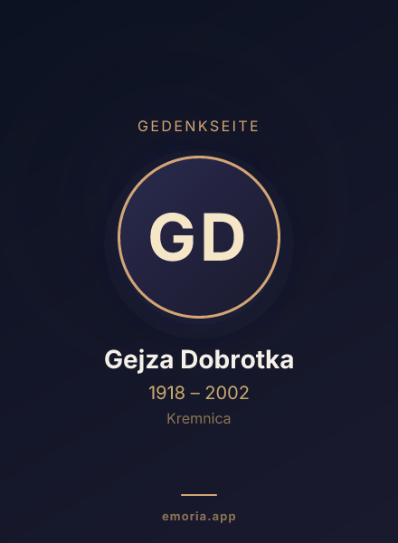 Gedenkportrait von Gejza Dobrotka