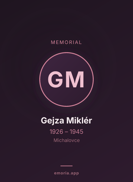 Memorial portrait of Gejza Miklér