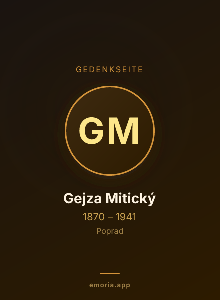Gedenkportrait von Gejza Mitický