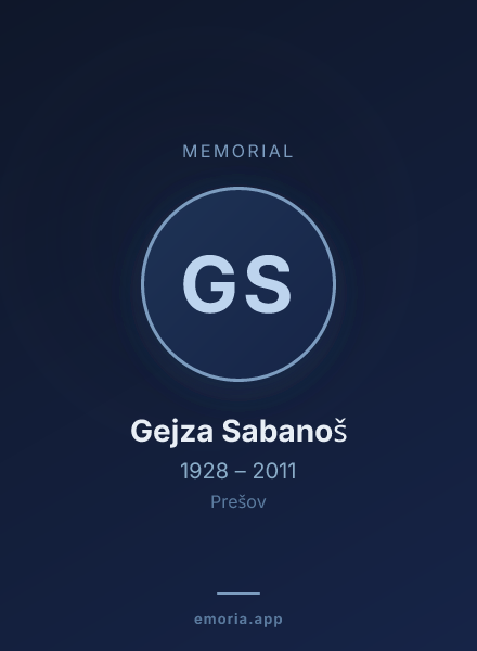 Memorial portrait of Gejza Sabanoš
