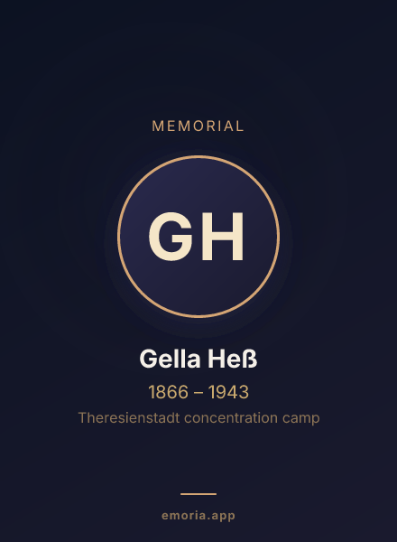 Memorial portrait of Gella Heß