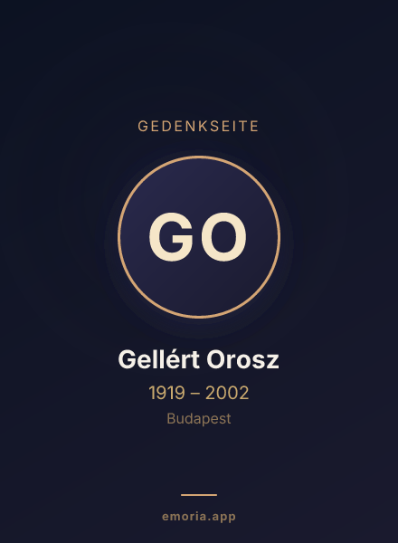 Gedenkportrait von Gellért Orosz