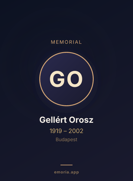 Memorial portrait of Gellért Orosz