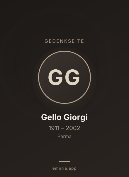 Gedenkportrait von Gello Giorgi